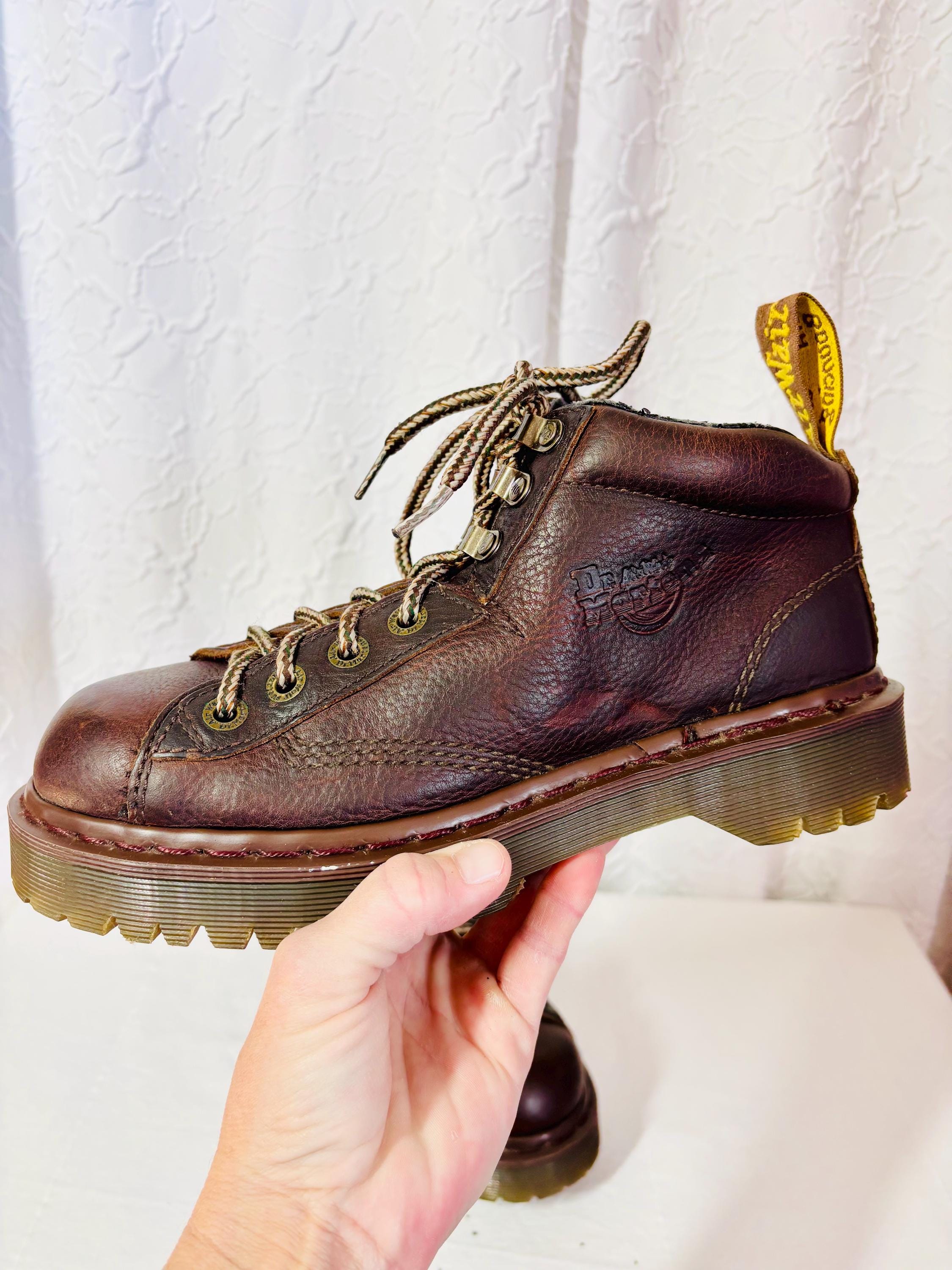 Dr. Martens 8287 Boots Brown Leather Made in England Lace Up Size 9 Vintage Dr Martens 8287 Unisex Brown Leather Ankle Boot US  main image 4