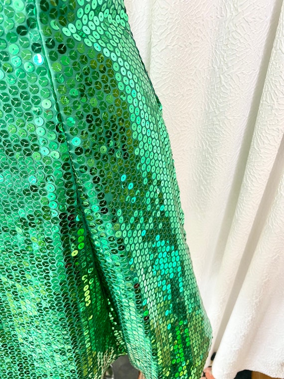 Vintage Amore Iridescent Emerald Green Sequin Min… - image 8