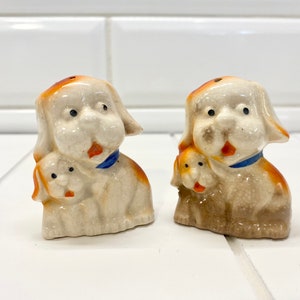 Vintage Orange Dog Salt and Pepper Shakers, Dog Salt and Pepper Shakers, Vintage Dogs, Dog Collectibles, Kitschy Kitchen, Marked Japan
