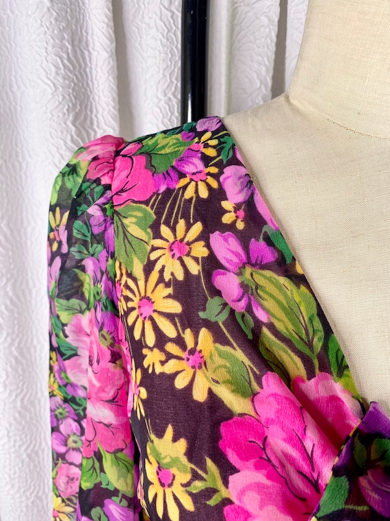 Vintage 1970s Montgomery Ward Floral Maxi Dress, … - image 6