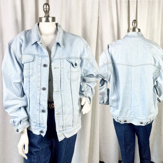 Vintage Light Wash Jean Jacket Vintage Denim Jacket Vintage Western Jean Jacket Oversized Denim Trucker Jacket Size XL Etsy