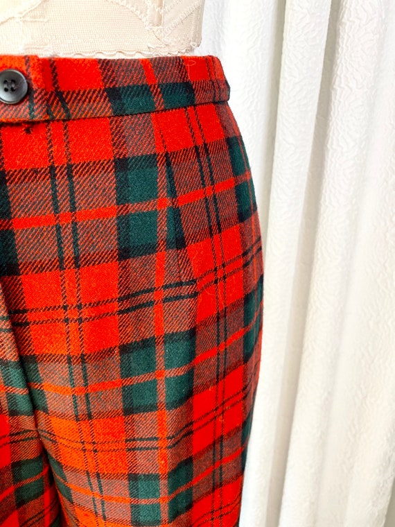 Vintage Red and Green Tartan Pendleton Wool Trous… - image 7