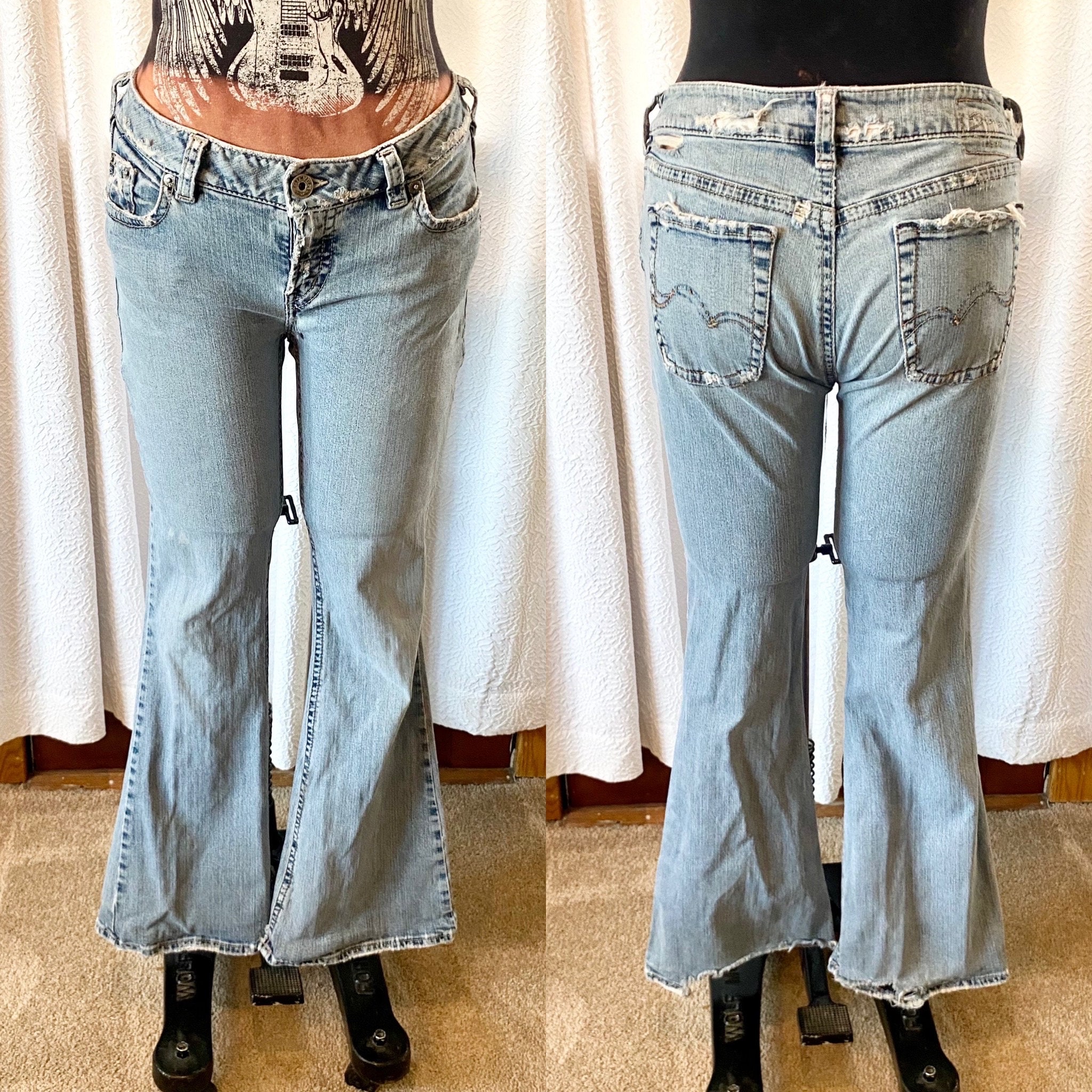 Vintage Y2K Iconic R&b Flare Capri Jeans in Light Wash -  Hong Kong