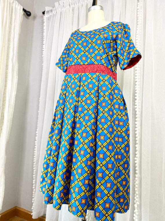 Vintage 1960s Mod Abstract Pattern Midi Dress, Vi… - image 3