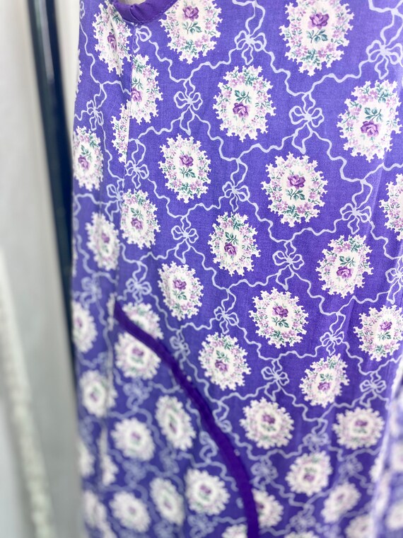 Vintage 1960s Purple Feedsack House Dress, Vintag… - image 7