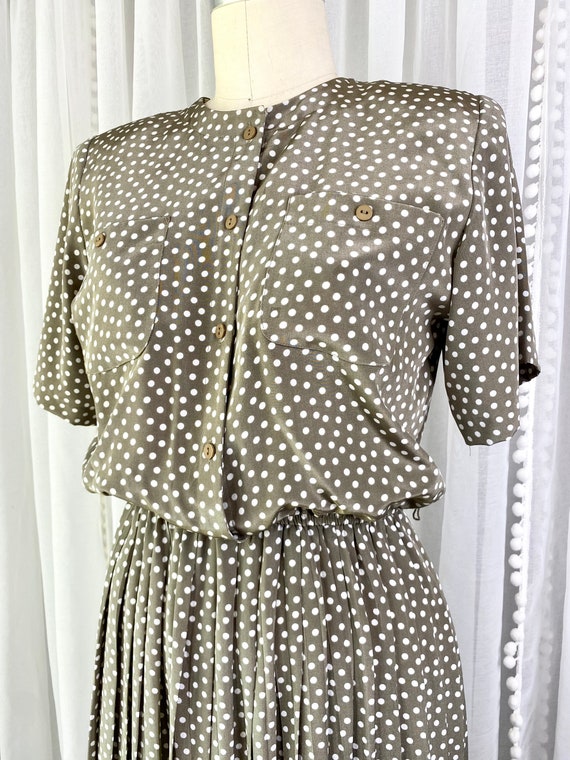 Vintage LizPetites Women's Polka Dot Dress, 1980s… - image 2