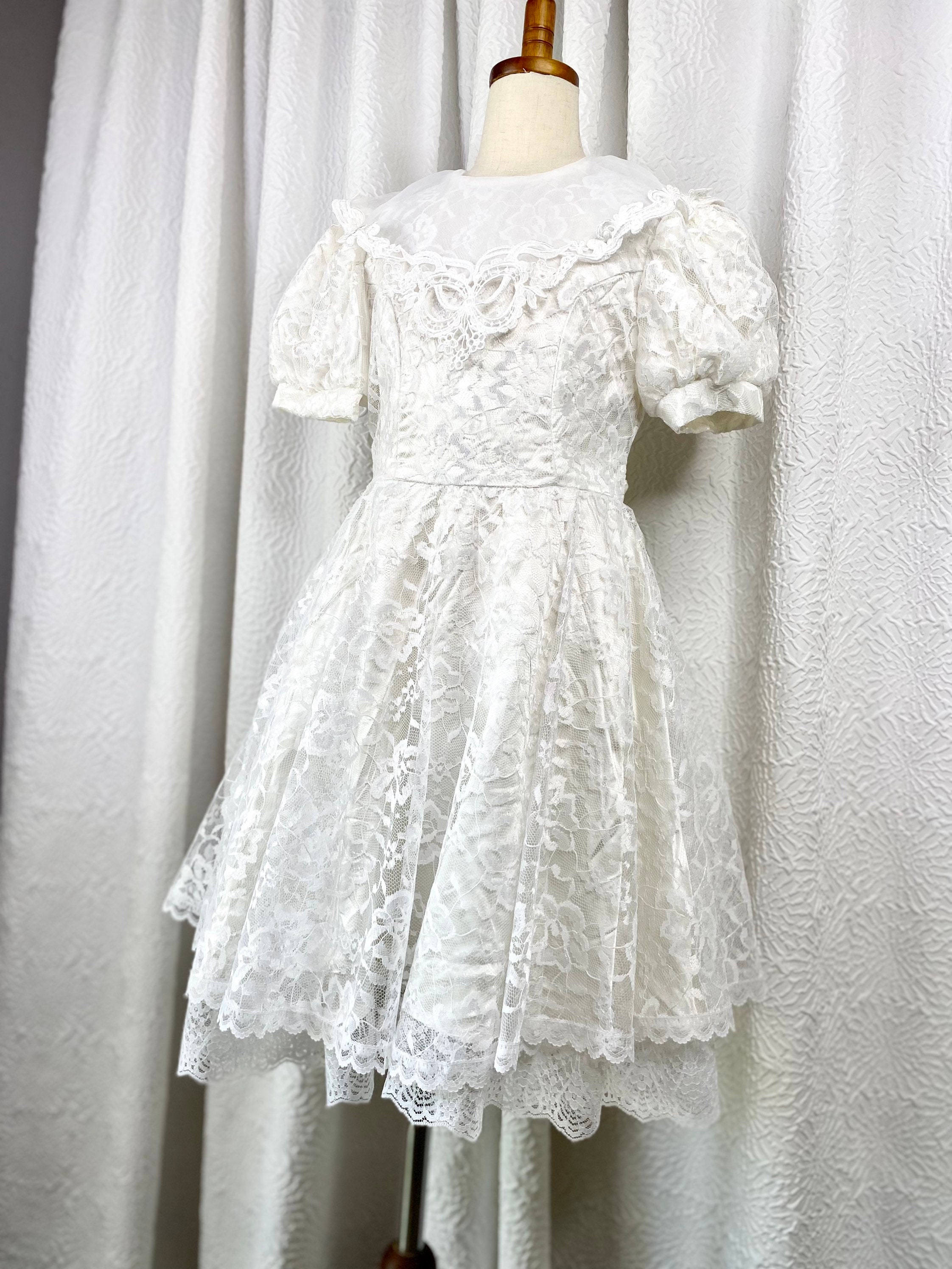 GUNNESAX JESSICA McCLINTOCK ビンテージキッズドレス Vintage Jessica Mcclintock Girls Lace Dress, Size 7, Kids Gunne