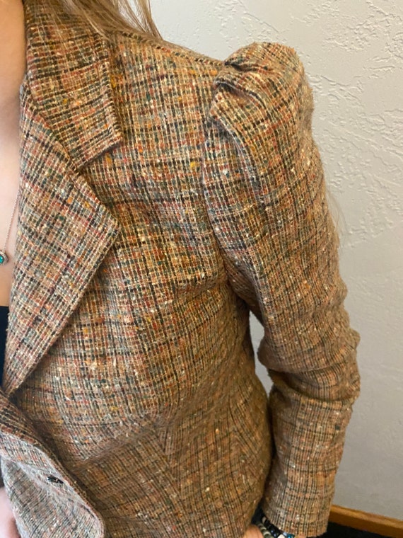 Vintage Plaid Tweed Wool Blazer, Vintage Wool Bla… - image 6