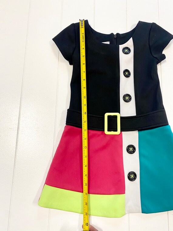 Vintage Bonnie Jean Mod Style Color Block Dress, … - image 7