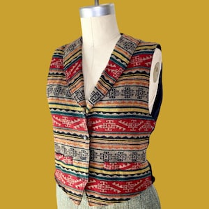 Chaleco vintage de lana Pendleton, estilo tribal occidental, talla pequeña