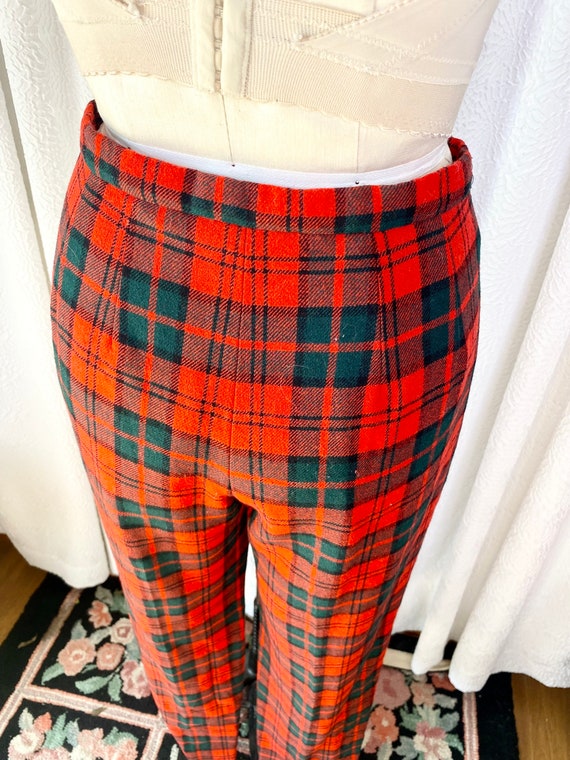 Vintage Red and Green Tartan Pendleton Wool Trous… - image 5