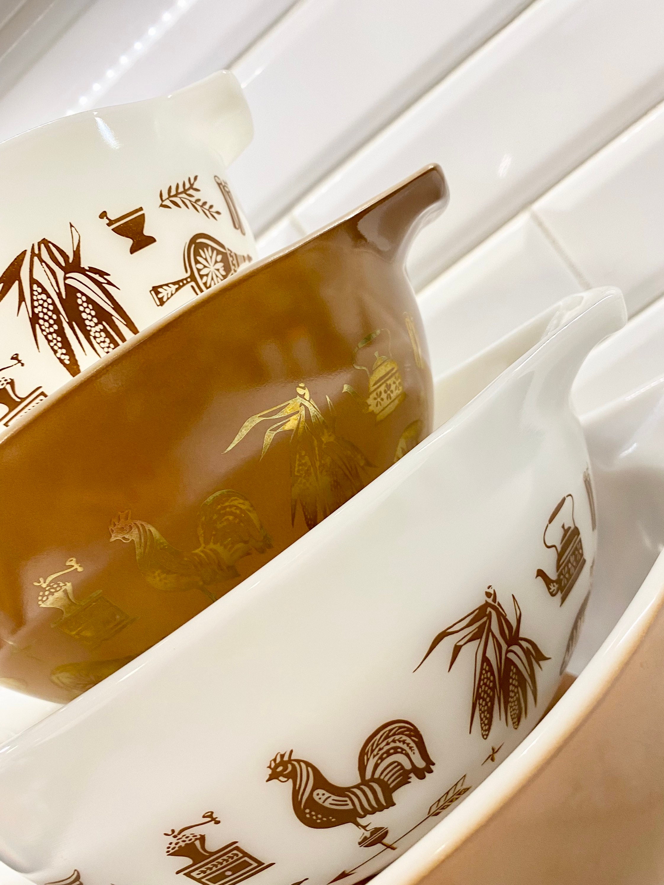 Pyrex - Pyrex/パイレックス　アーリーアメリカン　シンデレラボウル　大小　2個セット Pyrex - Pyrex/パイレックス アーリーアメリカン シンデレラ