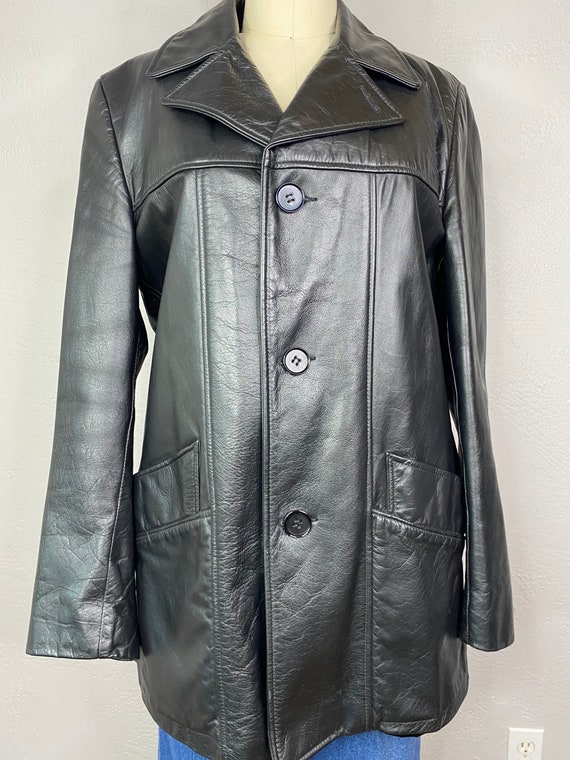 Vintage London Fog Vintage Black Leather Jacket, Size… - Gem