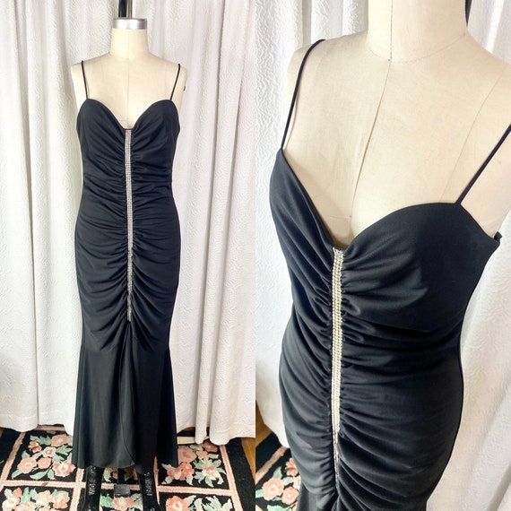90s NIPON Night Classic Black Cocktail Gown s-m - Etsy