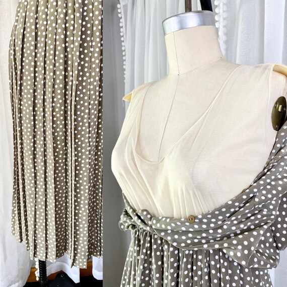 Vintage LizPetites Women's Polka Dot Dress, 1980s… - image 9