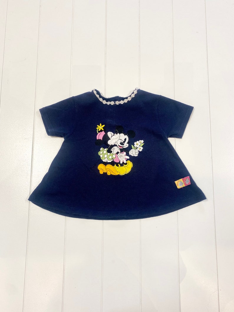 Vintage Mickey and Co Minnie Mouse Thermal Embroidered Swing Tunic, Vintage Minnie Top, Vintage Mickey, Vintage Disney, Size 4T image 2