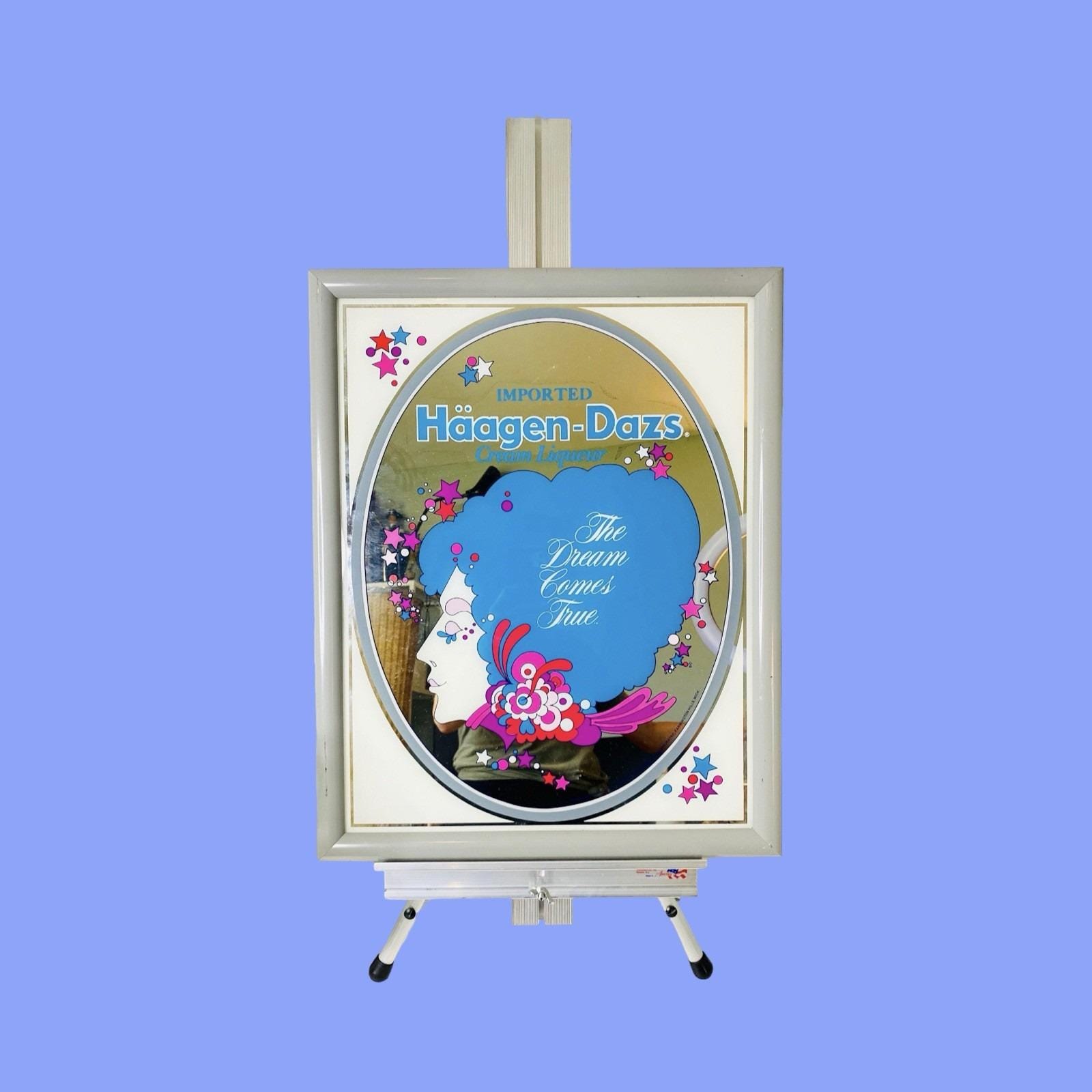 Vintage Haagen-dazs Cream Liqueur Advertising Mirror, Peter Max