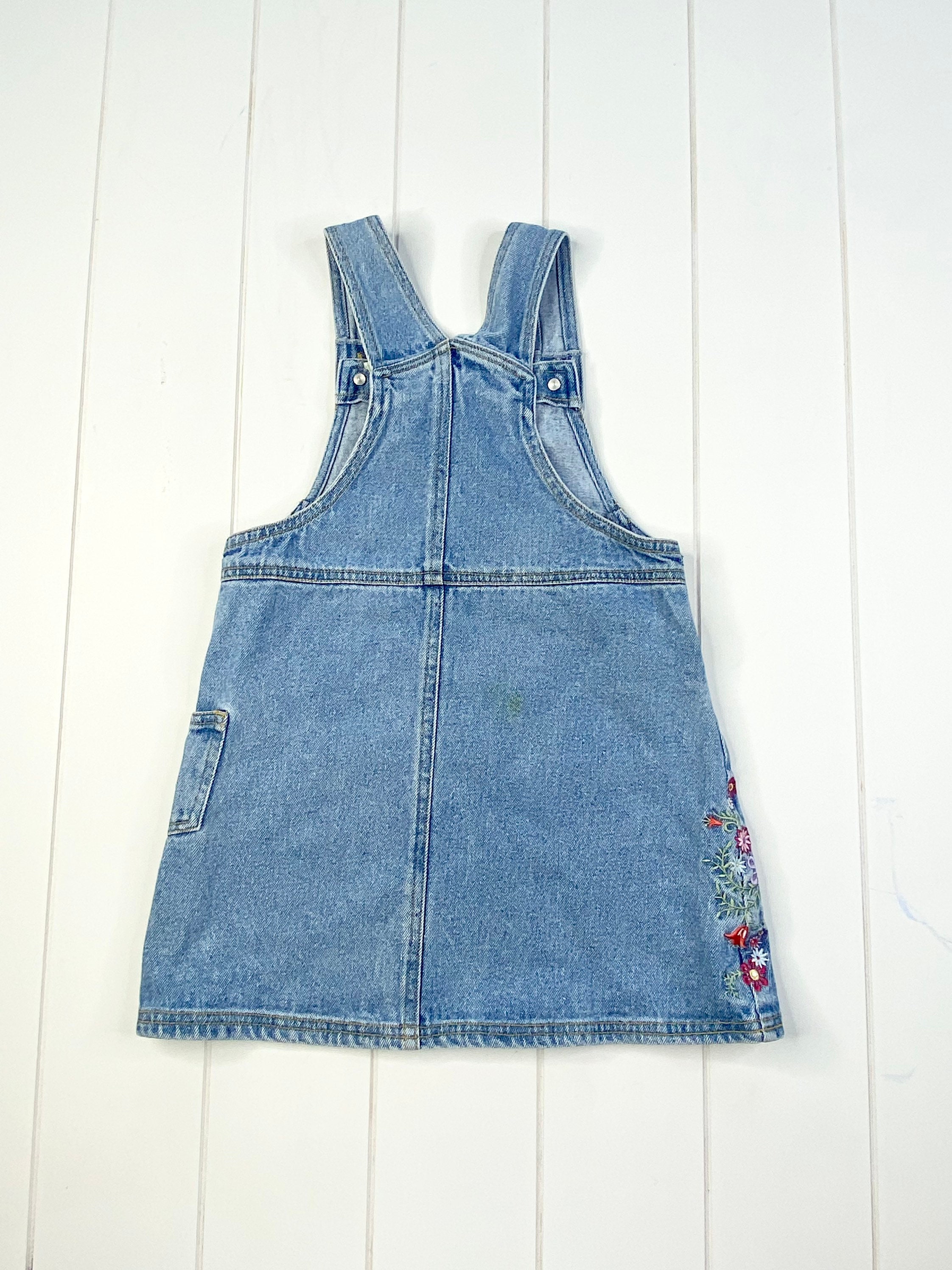 mickey mouse denim overall dress Vtg 70s Disney Mickey Mouse Denim Overall Dress Embroidered 5 Girls Jc Penney