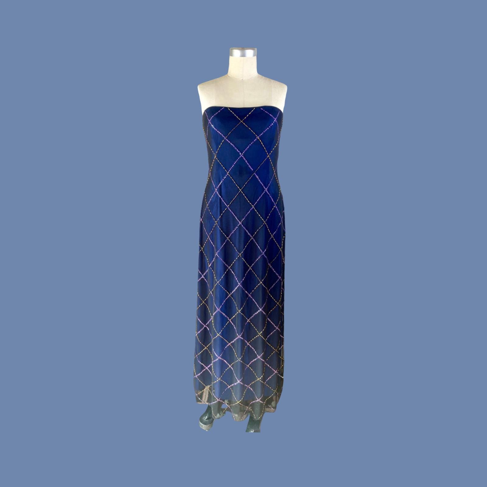adrianna papell vintage blue dress Vintage Adrianna Papell Dress Aqua Blue Sheer Medieval High Low Water Fairy 2