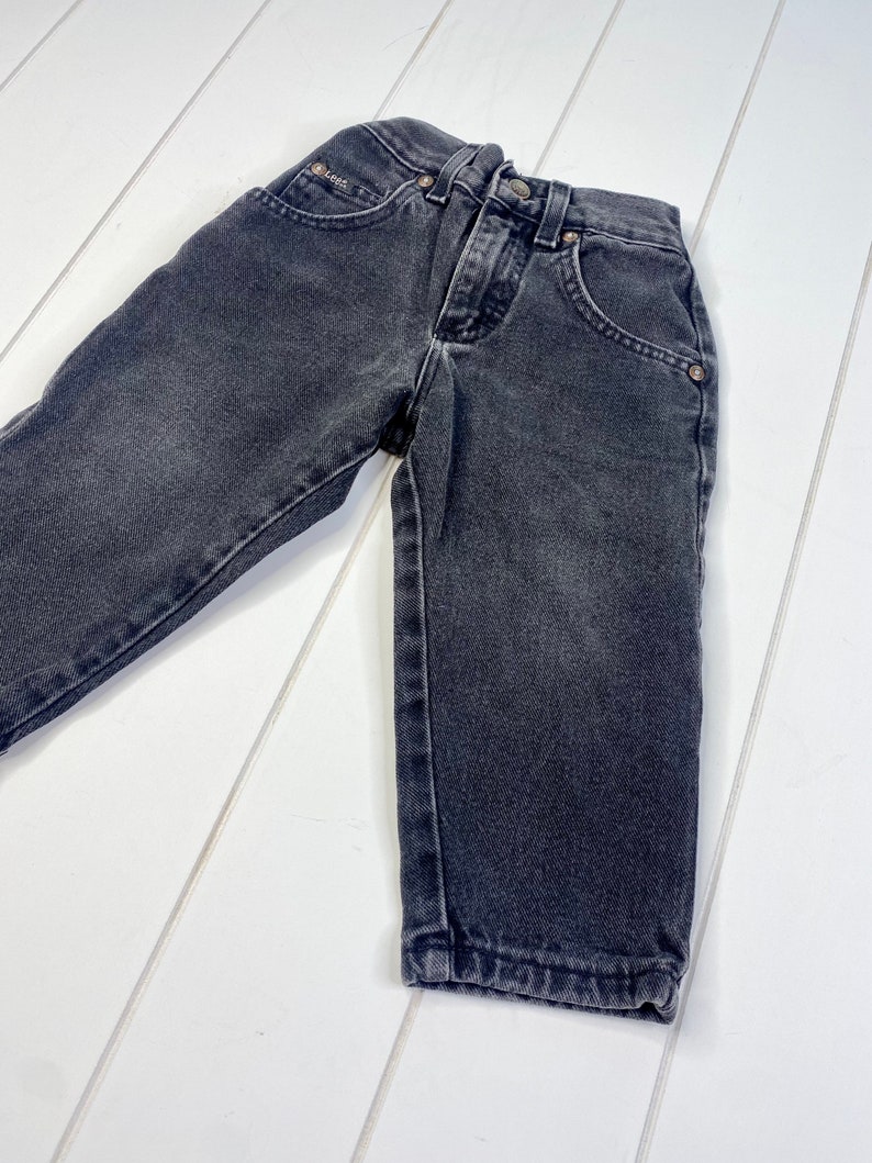 Vintage Black Lee Jeans, Vintage Toddler Jeans, Vintage Jeans, High Waist Jeans, Size 2T image 3