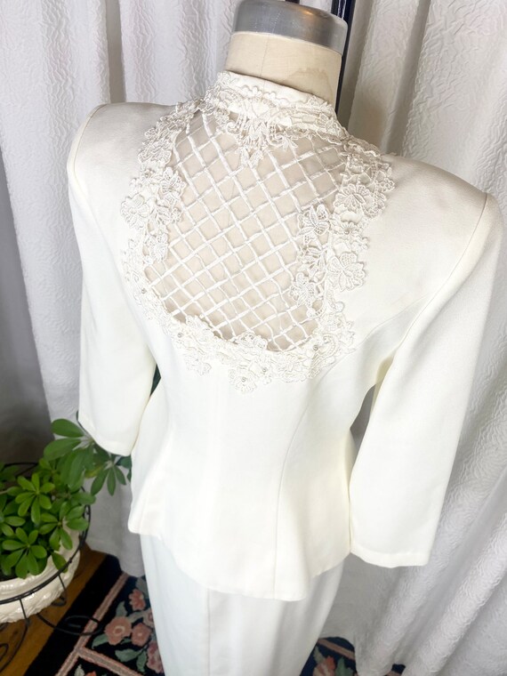 Vintage Off White Cache Skirt Suit, Vintage Weddi… - image 8