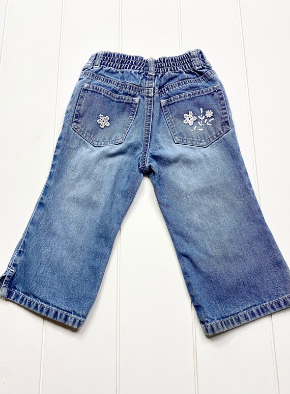 Vintage Flare Jeans with Lace Embroidery, Vintage… - image 2