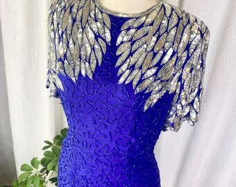 stenay beaded silk dress Vintage Mini Dress, Royal Blue Silver, Size 10 Size:17.5 meta_keyword : Russell Black Satin Full Sleeve Single Cuff Slim Fit Party Wear Poly Satin Shirt Blue Baby Shower Dresses Mannequin