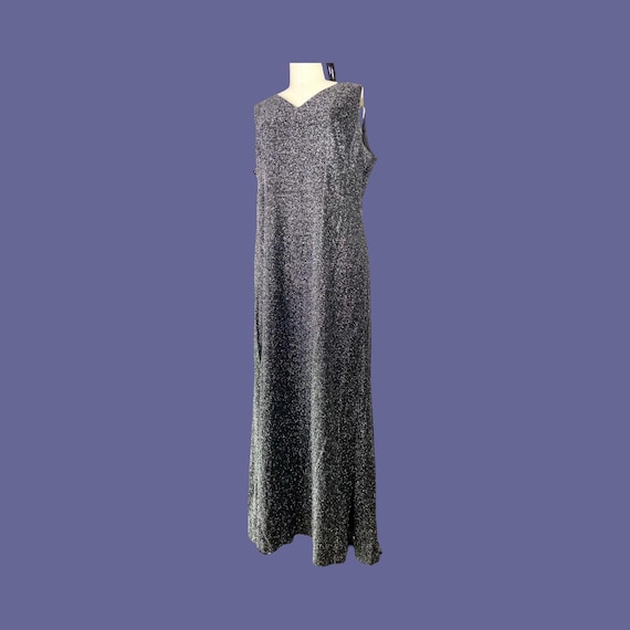 Vintage Black and Silver Lurex Maxi Dress, Plus Size 22.5 - Etsy