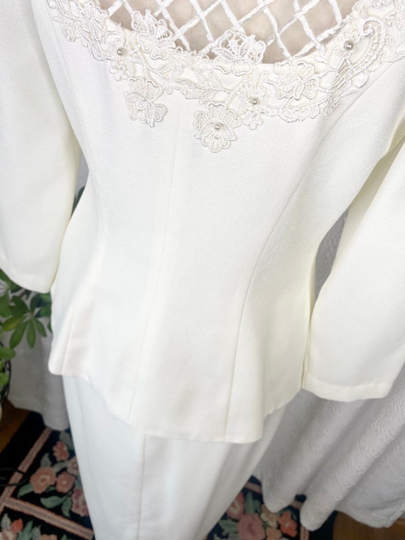 Vintage Off White Cache Skirt Suit, Vintage Weddi… - image 9