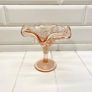 Vintage Pink Fenton Glass Pedestal Candy Dish, Vintage Fenton Dish, Vintage Art Glass, Vintage Fenton Vase, Fenton Glass Footed Bowl