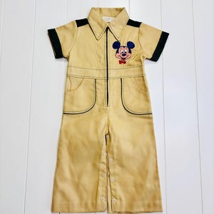 Vintage 1960s Baby Togs Walt Disney Productions Mickey Mouse and Pluto Coveralls, Vintage Mickey Overalls, Vintage Disney Overalls, Birthday