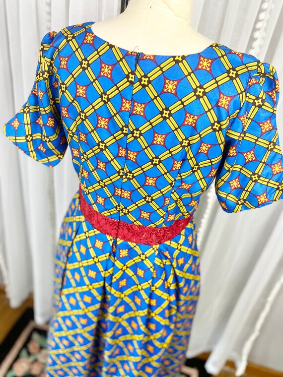 Vintage 1960s Mod Abstract Pattern Midi Dress, Vi… - image 10