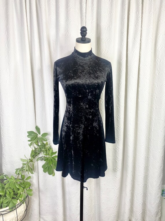 Vintage 1980s Black Velvet Illusion Top