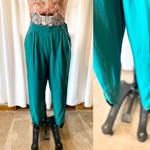 Vintage Emerald Green Bobbie Brooks Stirrup Pants, Vintage Stirrup