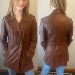 vintage Surrey Classics of Canada veste en cuir souple vintage, cuir Cabretta, veste en cuir croisée