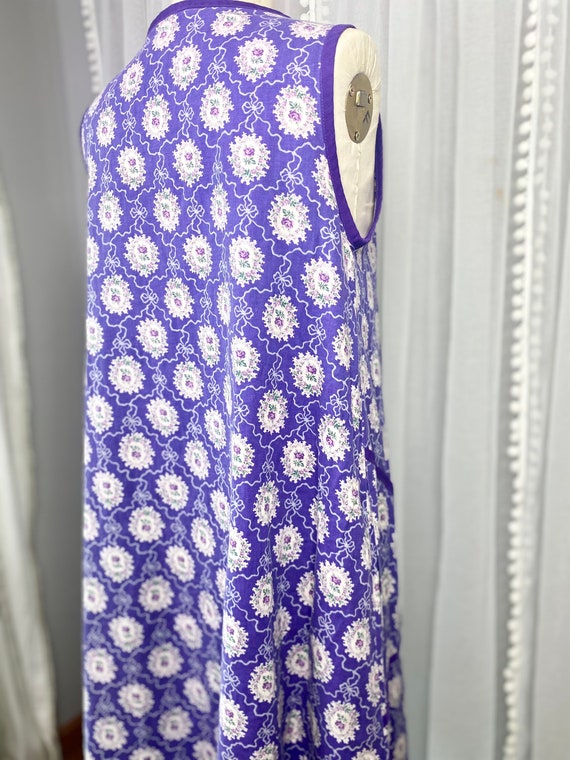 Vintage 1960s Purple Feedsack House Dress, Vintag… - image 9