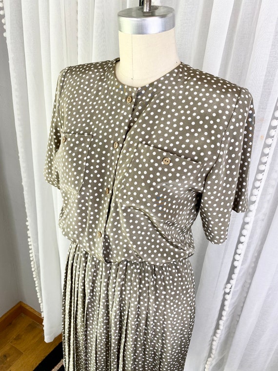 Vintage LizPetites Women's Polka Dot Dress, 1980s… - image 5