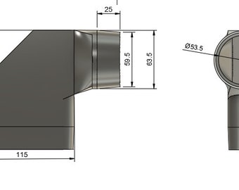 Milwaukee miter saw internal dust adapter for cabinet installations for 2.5 vacuum systems