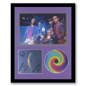 Coldplay Chris Martin Guy Berryman Jonny Buckland Will Champion Moon Music Autographed Signed 11x14 Framed CD Photo Display ACOA