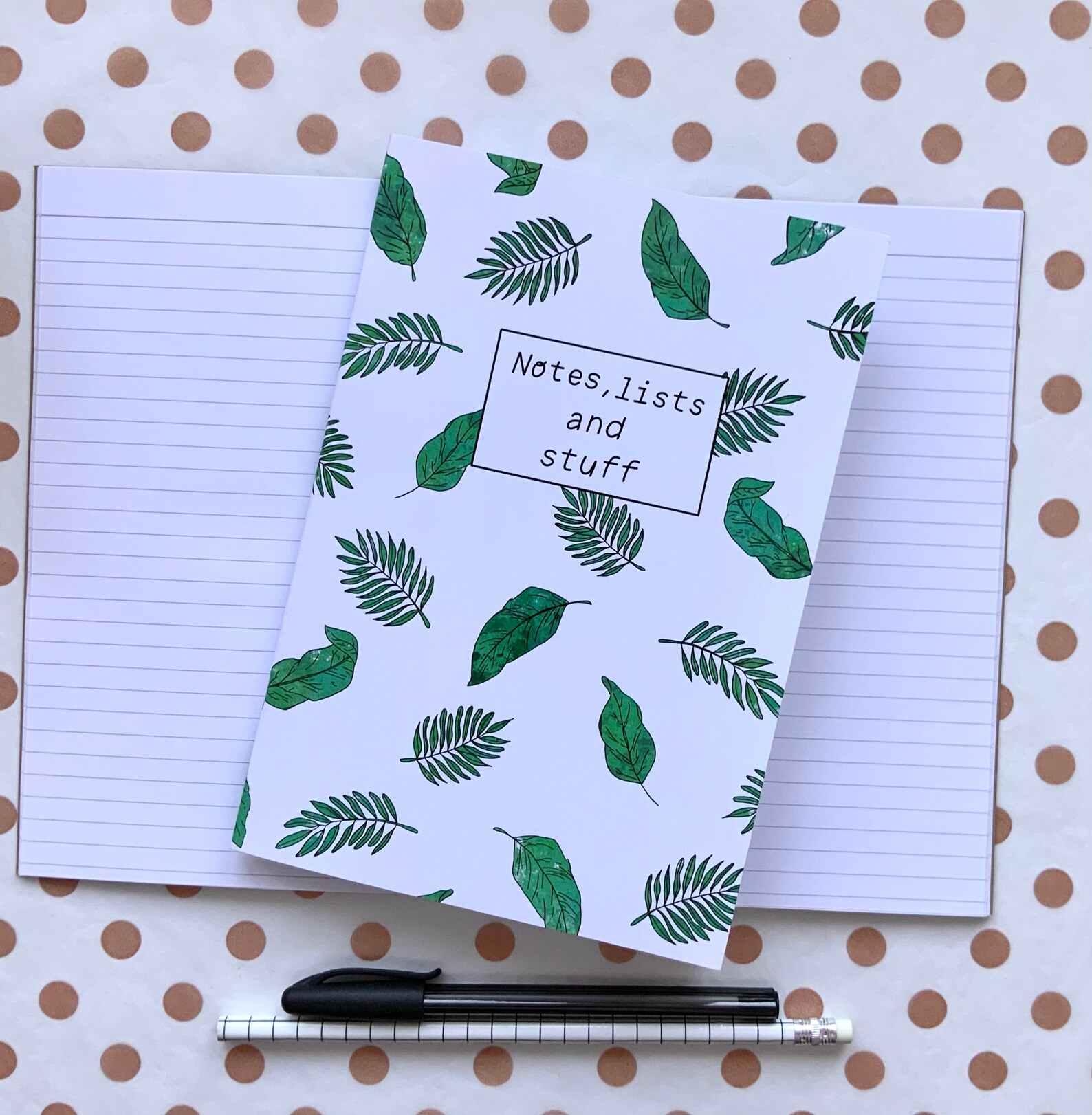 Leaf pattern notebook A5 notebook design Journal Etsy