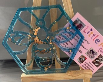 Set of 2 Bee coasters sets handmade resin