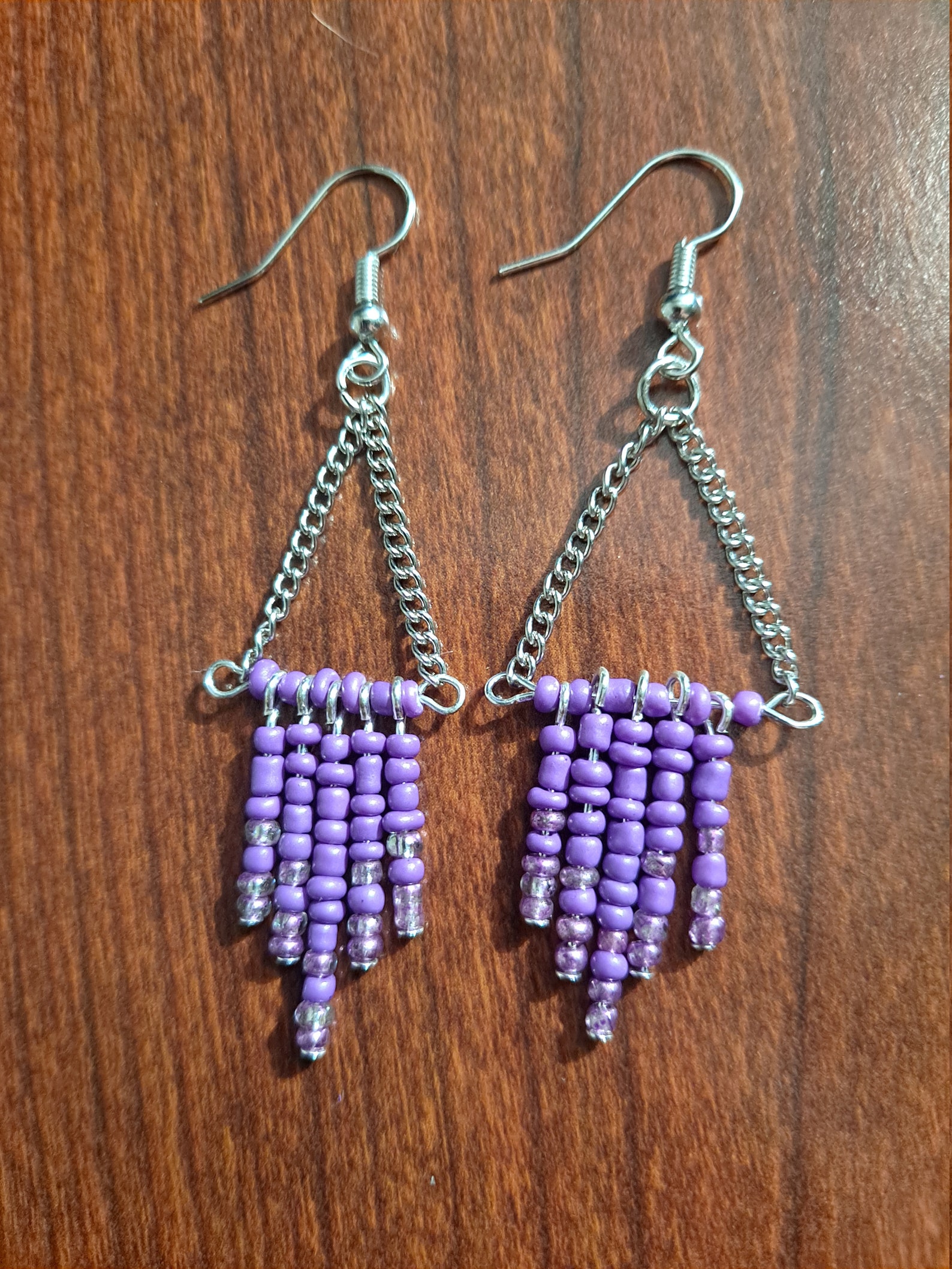 Purple Ombre Seed Bead Earrings Etsy UK