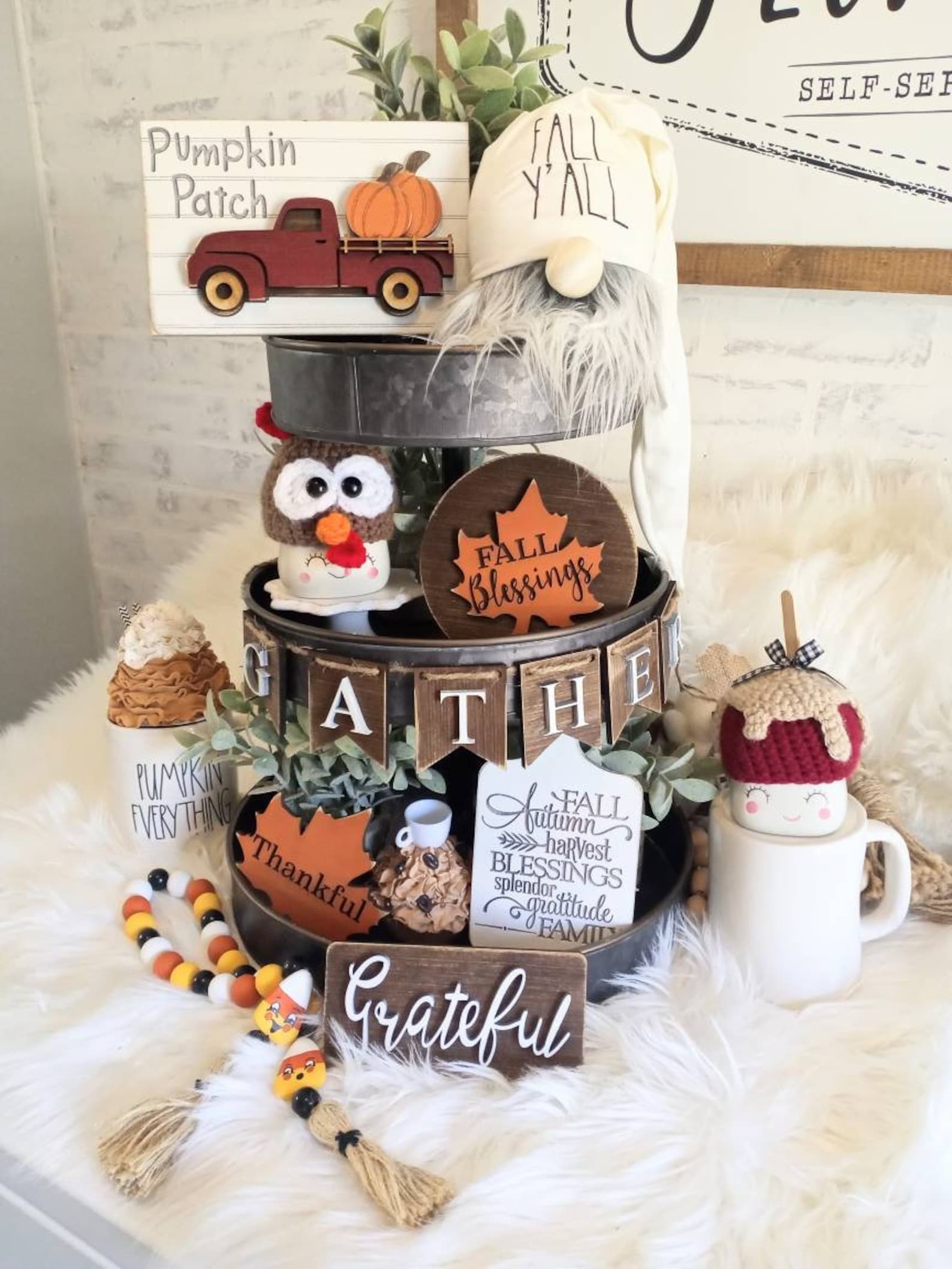 Fall Tier Tray Decor.. Fall Mini Signs.. Fall Signs for Tier Tray