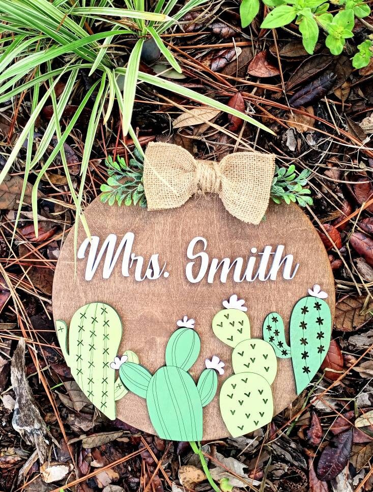 Cactus teacher decor. Cactus Teacher Gifts. Cactus Door Etsy