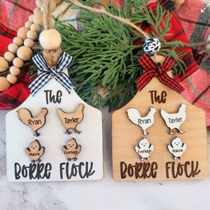 chicken ornament. christmas ornamnet. crazy chicken lady gift. gifts for chicken lovers. chrismtas ornaments. family ornaments