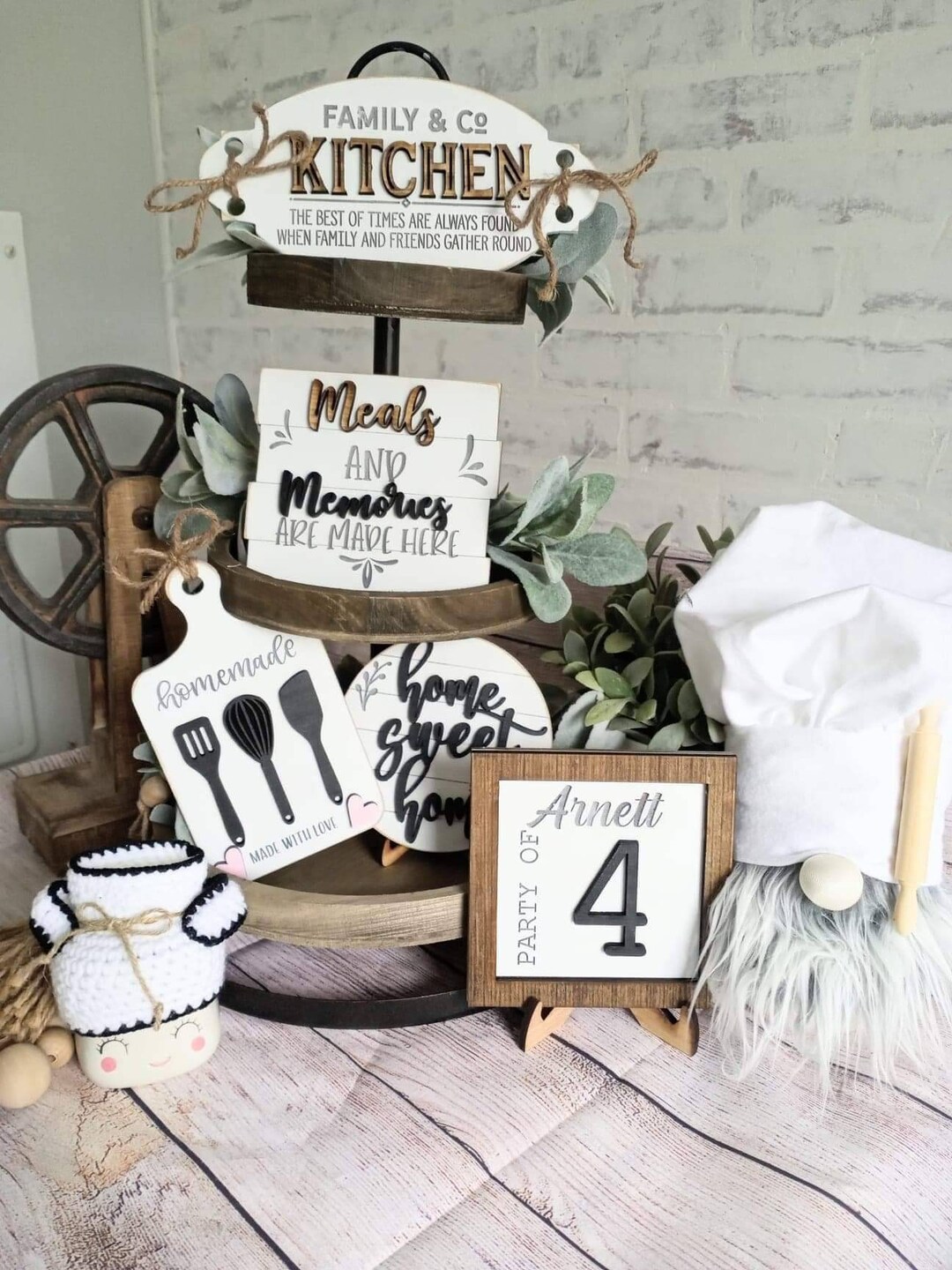 Tier Signs Kitchen Tier Tray Sign... Kitchen Signs...3d Mini Signs for Tier Trays ...