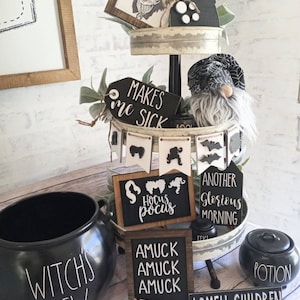 tier tray set halloween decor. Halloween tier tray.fall tier tray. Halloween tier tray signs. Mini tier tray signs.