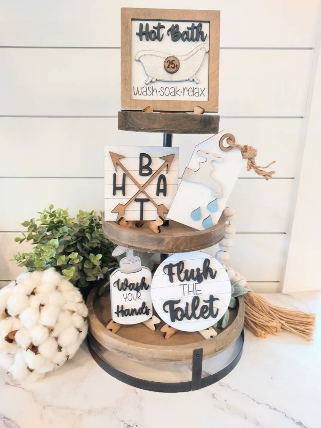 Bathroom Tier Tray. Bathroom Tiered Tray. Bathroom Decor. Bathroom