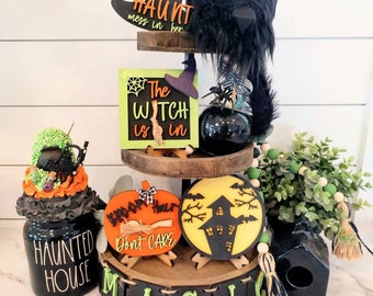 Halloween Tier Tray . Halloween Signs..Halloween. Tier Tray Decor.. 3D Mini Signs..Spooky Halloween Signs.