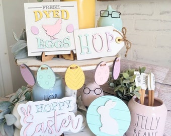 easter tier tray decor easter decor mini signs farmhouse decor 3d signs mini signs
